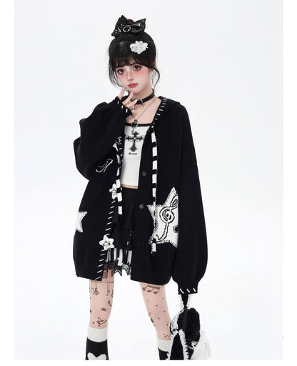 星柄ブラックレッドカーデ