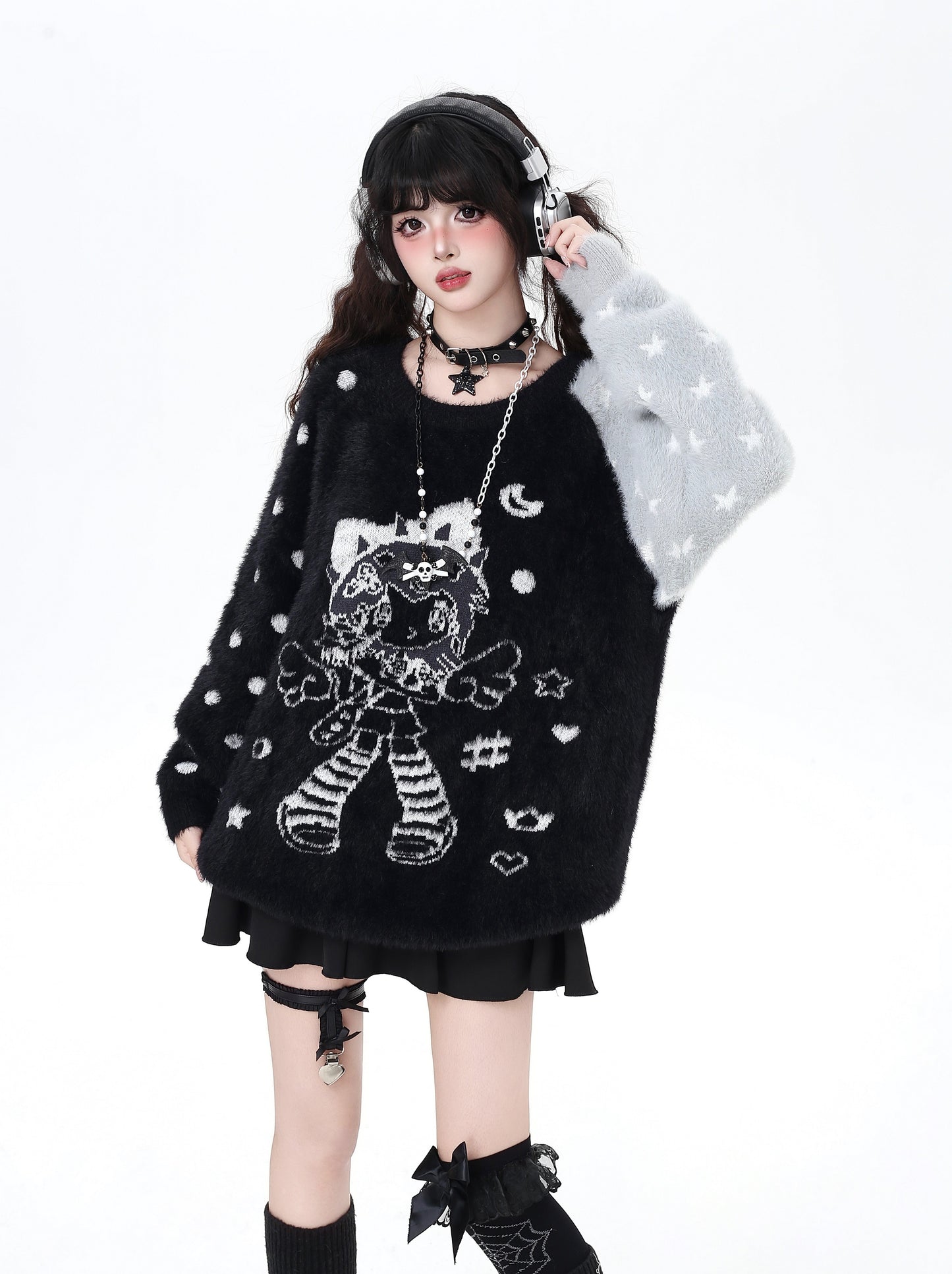 ラグラン×バイカラー♡ふわふわ天使ガーリーニット