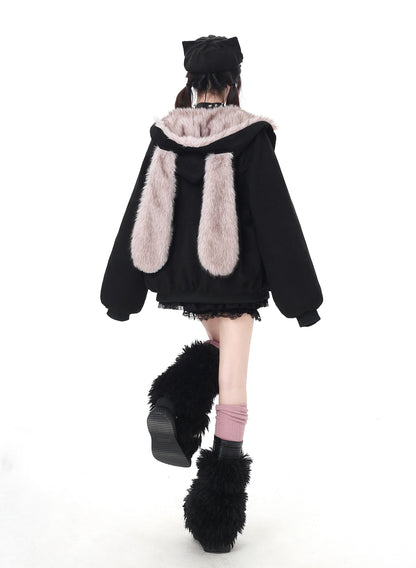 悪魔バニー×ふわもこムートン中綿コート