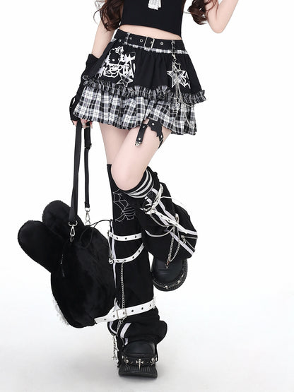 パッチワーク風 ボリュームケーキスカート