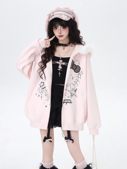 猫モチーフ×甘辛フードコート♡秋冬カジュアル