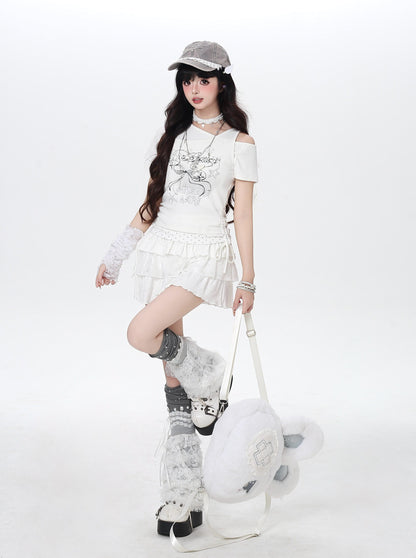 ドロストワンショルレイヤード風T