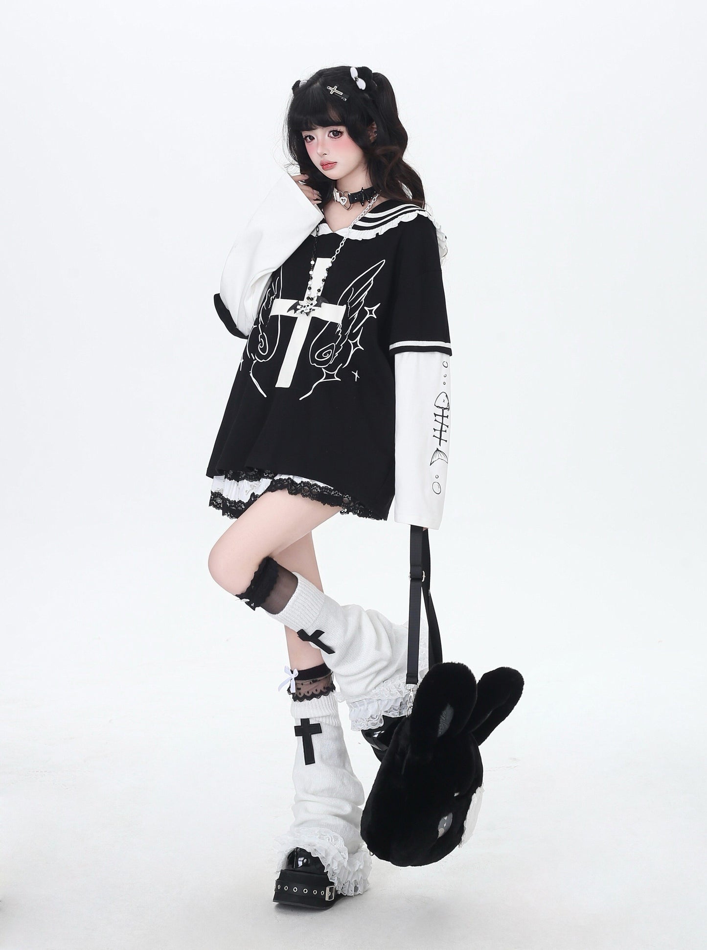 セーラーカラートップス｜地雷ガーリー・袖取り外し