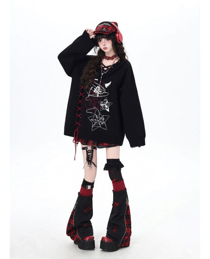 ゴシック×クロスデザイン♪ゆるめニット秋冬