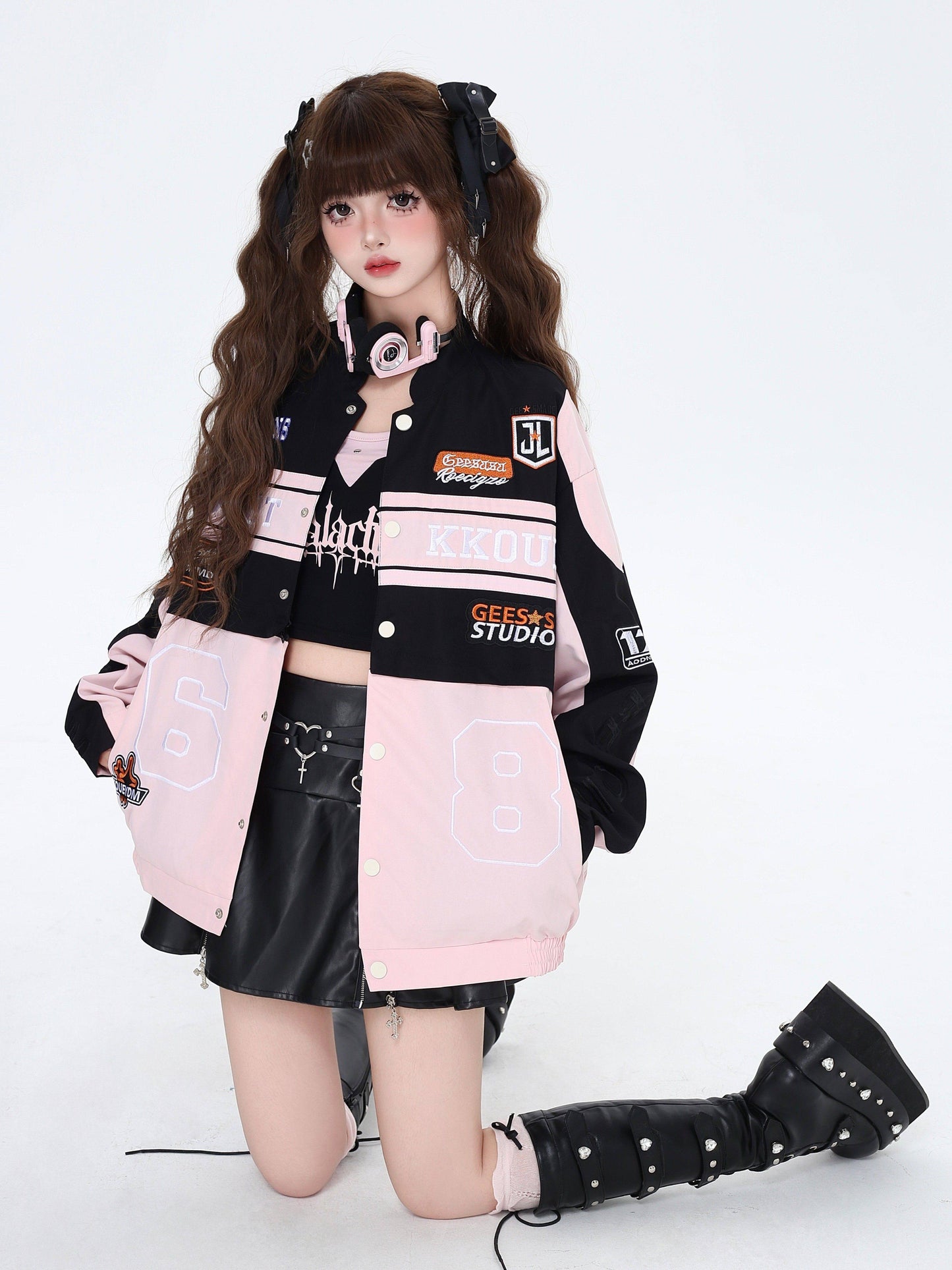 Y2Kギャル ジップデザインティアードミニスカート