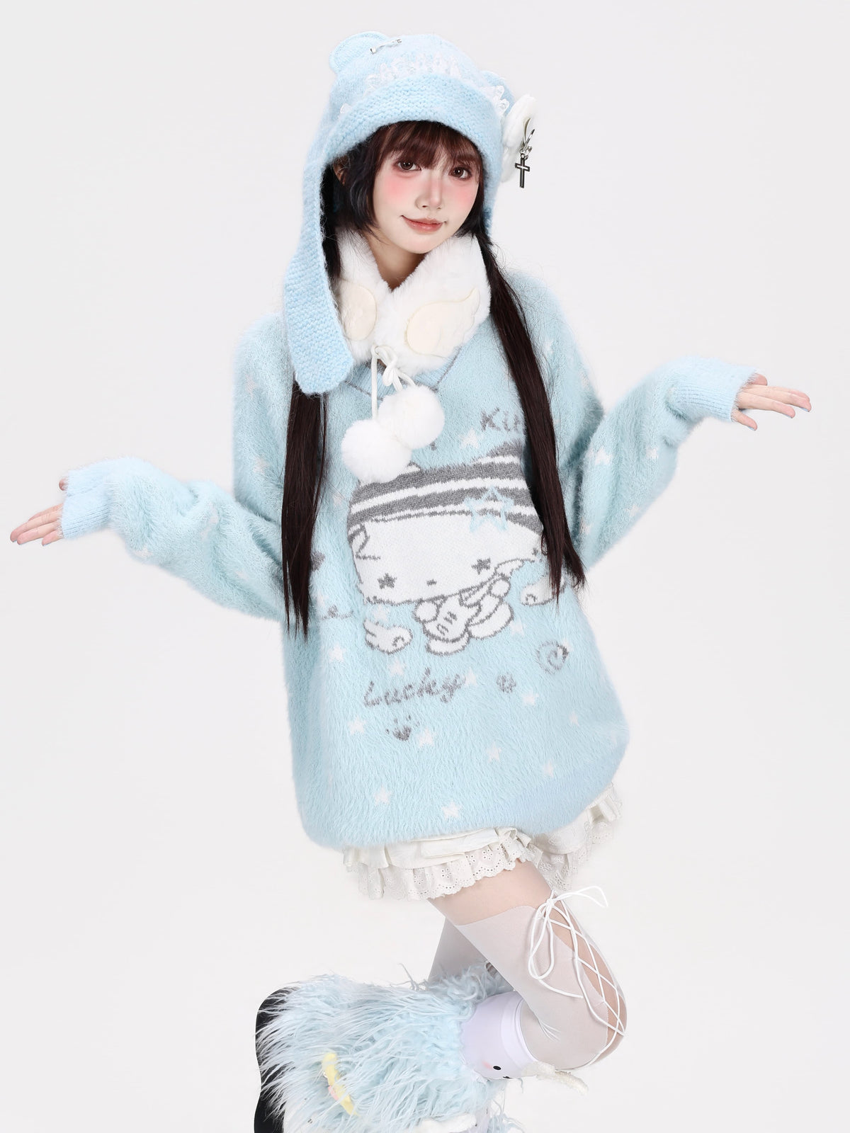 ギターねこVネックニット