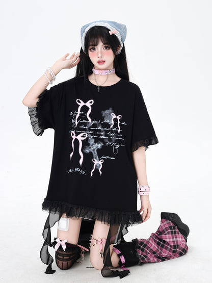 リボン付きビーチTシャツ