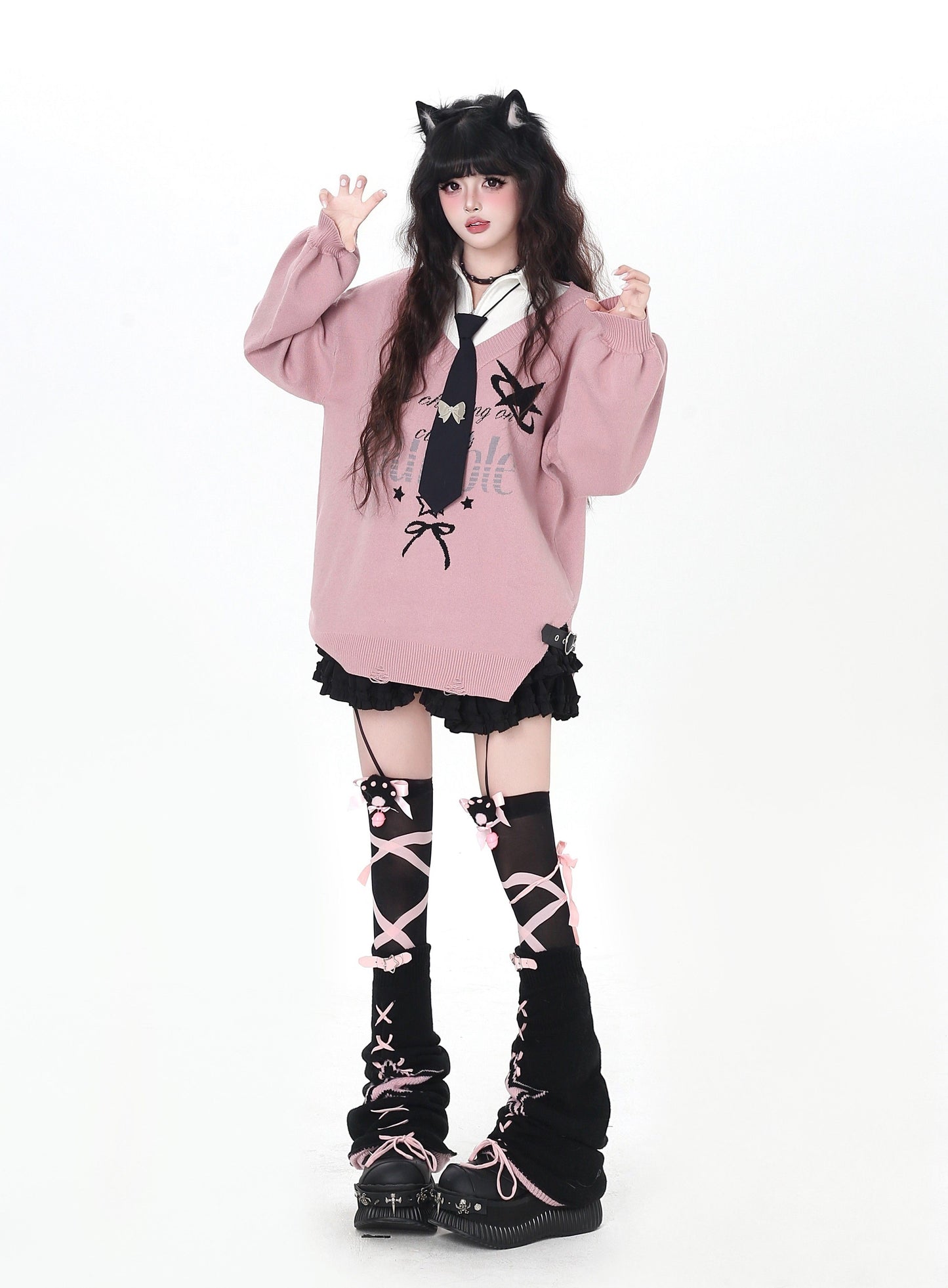 フェイクレイヤード スクール風ルーズニット｜サブカルカジュアル