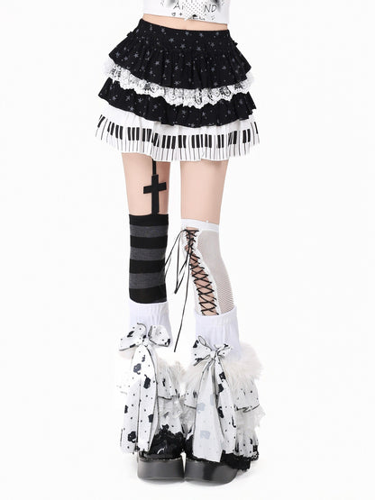 ピアノレースティアードスカート