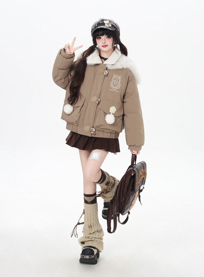 セーラーカラー ファー襟 中綿ブルゾン