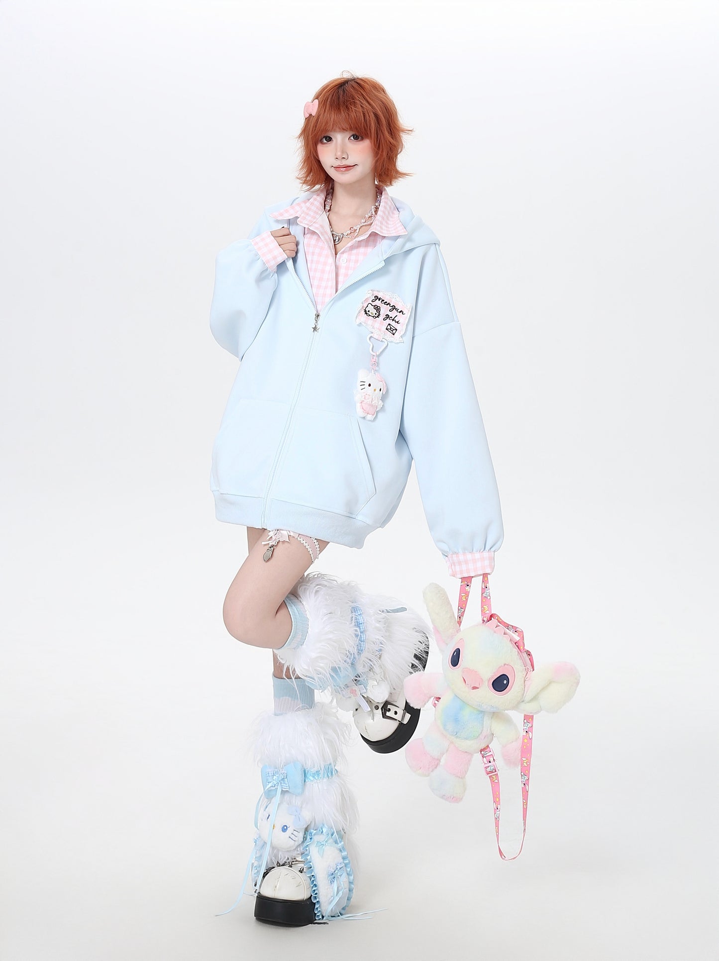 春先ふわふわレイヤード風ゆったりスウェット