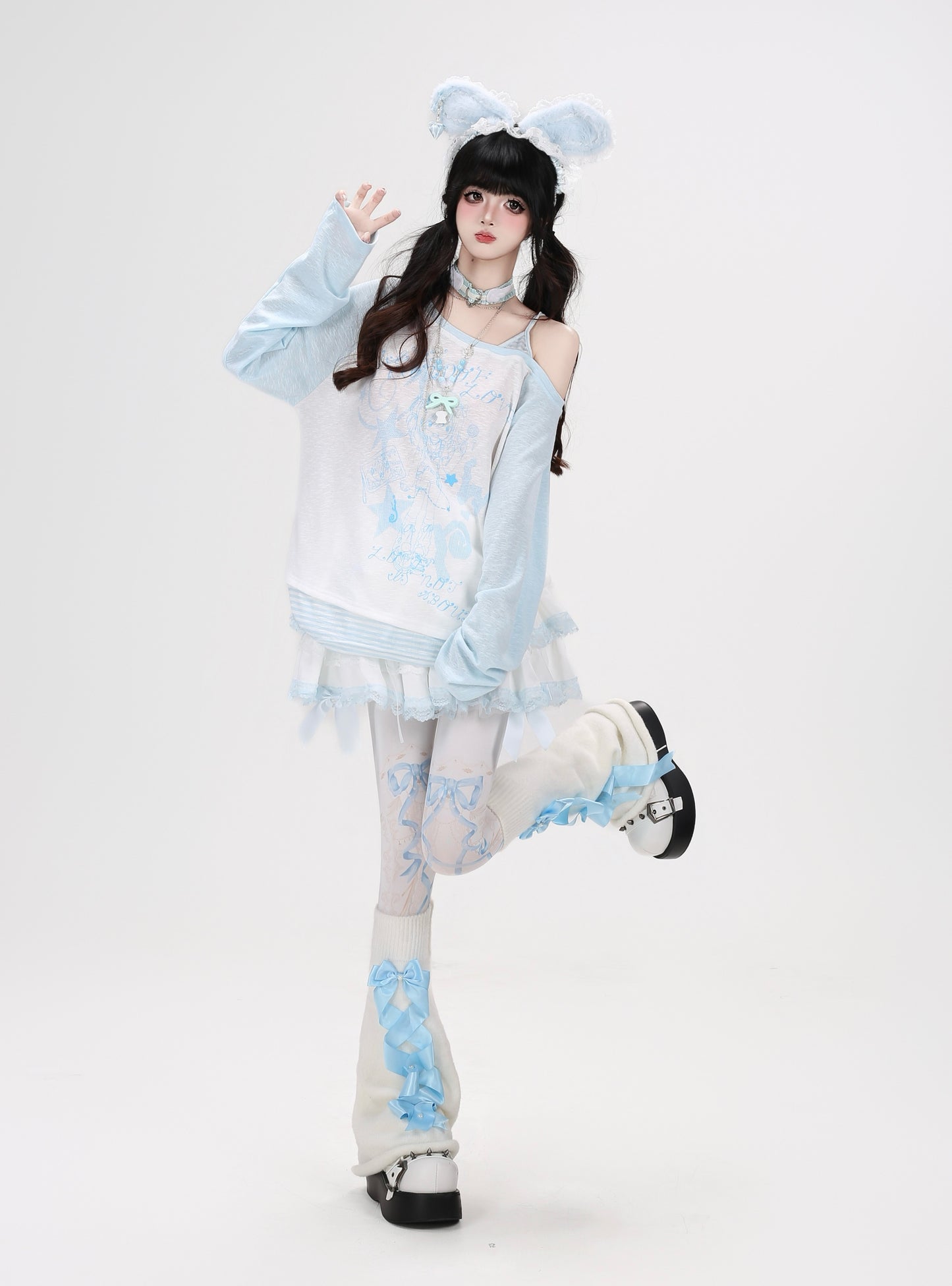 ボーダーオフショルゆるロンT