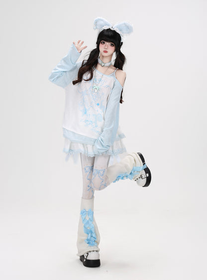 ボーダーオフショルゆるロンT