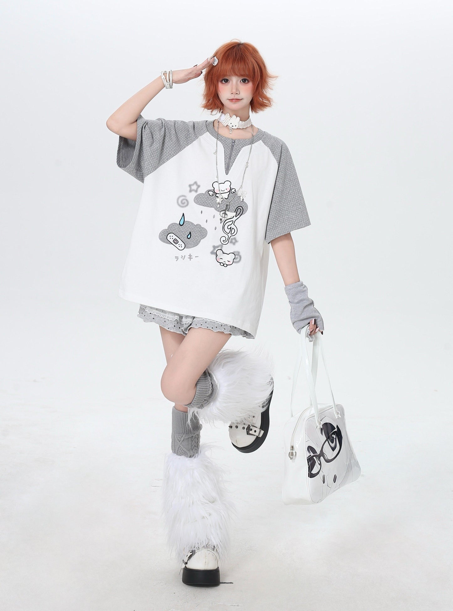 配色切替ゆるかわTシャツ