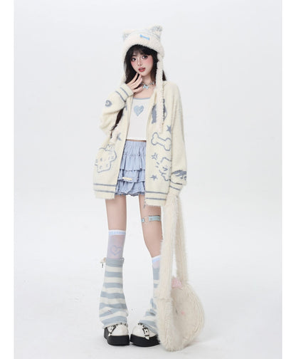 アニマル耳フーディーカーデ秋冬