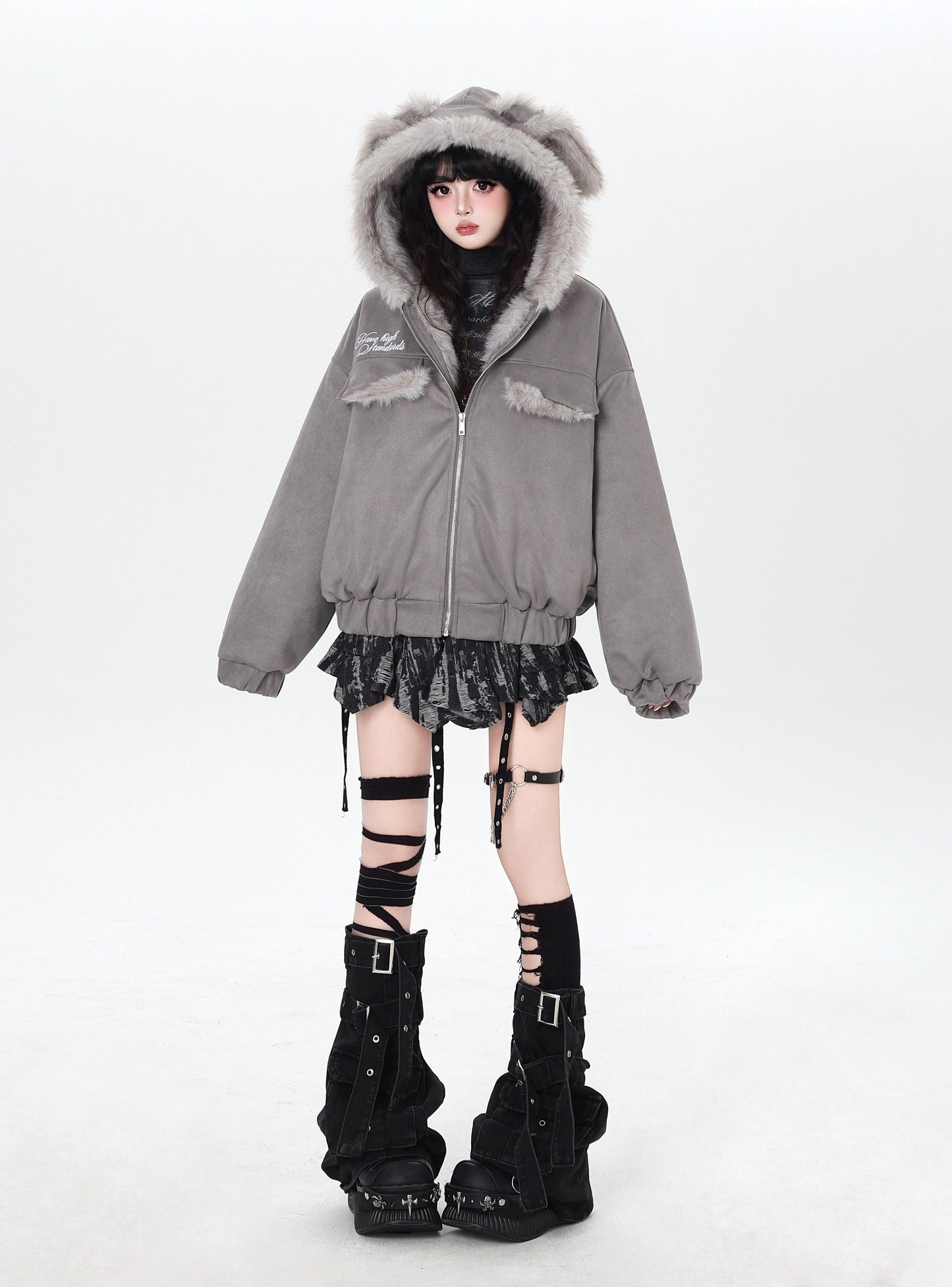 うさ耳 ショート中綿ジャケット