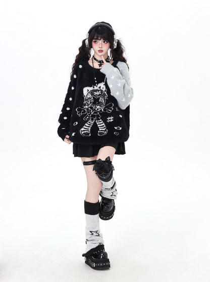 ラグラン×バイカラー♡ふわふわ天使ガーリーニット