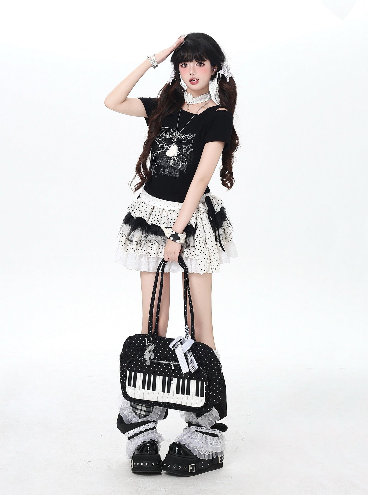 ドロストワンショルレイヤード風T