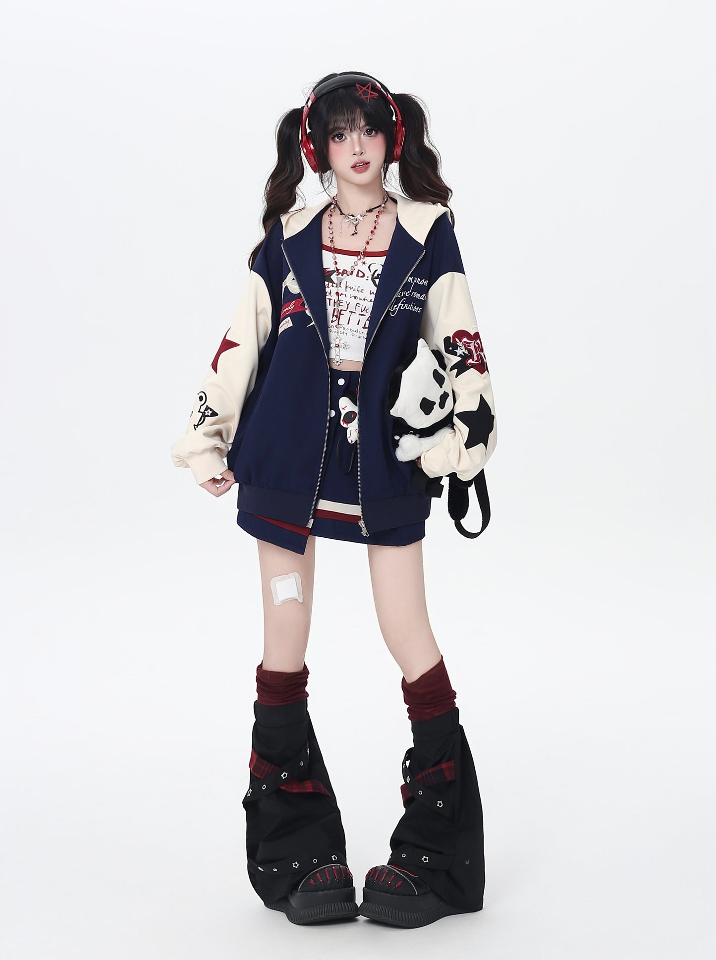 くま刺繍ストリートブルゾン｜ゆる甘カジュアルアウター