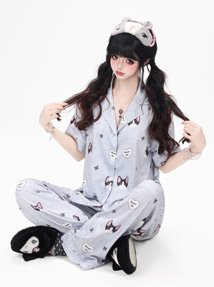 猫プリントガーリールームウェアセット