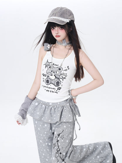 くま柄♡スリムキャミトップス