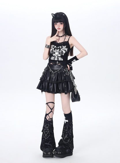 チェーン♡パンクティアードスカート