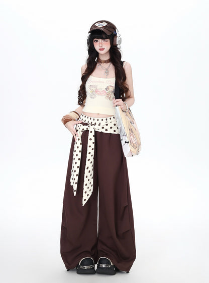 ドット切替レイヤード風ワイドパンツ