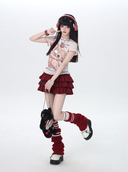 ドットレースうさぎTシャツ