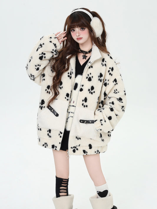 猫の足跡♡ふわふわボア＆厚手キルティングジャケット