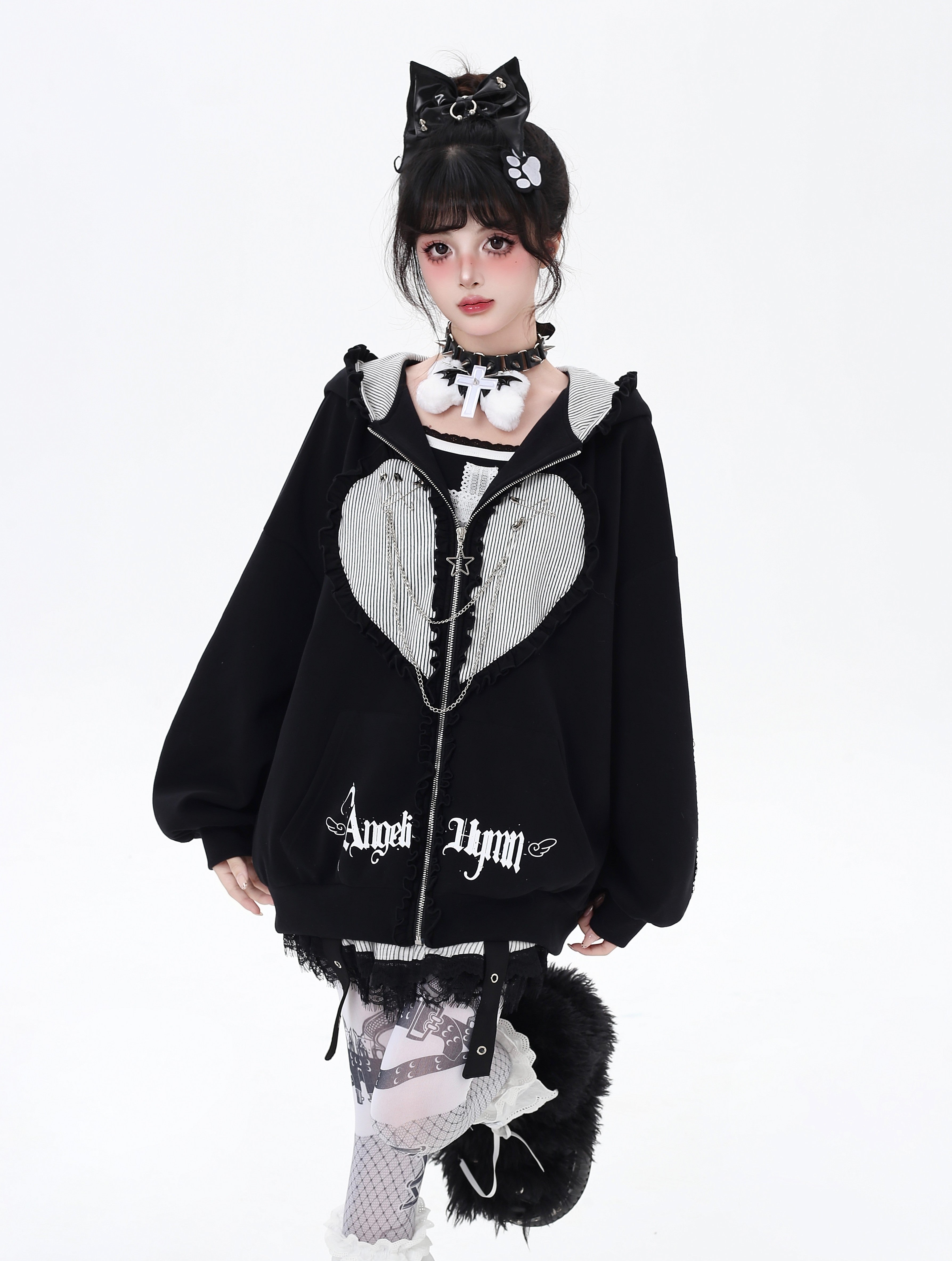 うさ耳ハートフードパーカー｜甘辛ガーリースタイル – CRAZYGIRL