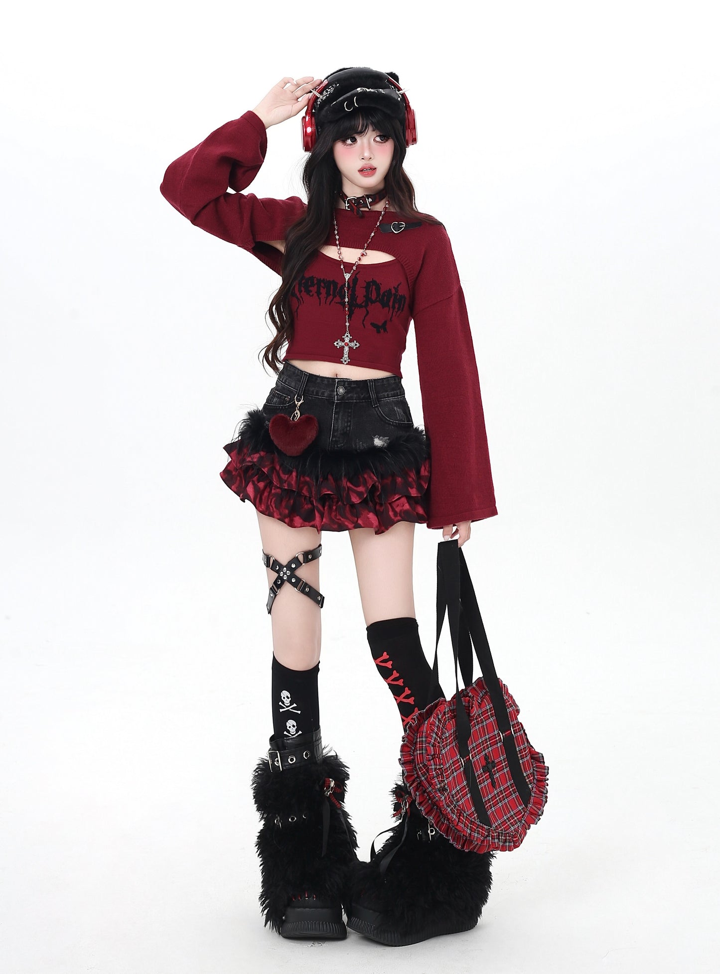 レイヤード風ニット2点セット（参戦服）