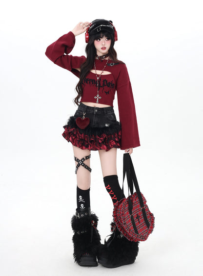 レイヤード風ニット2点セット（参戦服）