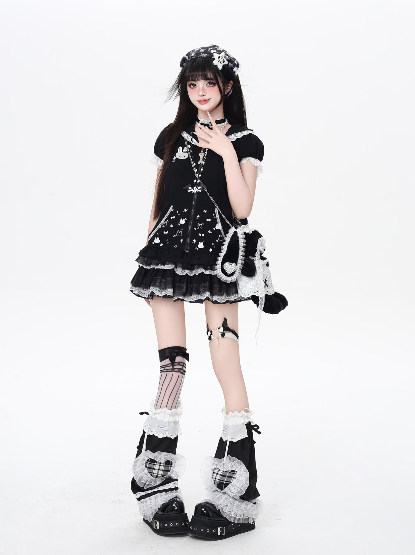 うさ耳×レース 甘めデザイン細見えショートアウター