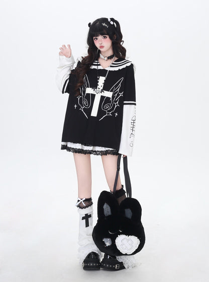 セーラーカラートップス｜地雷ガーリー・袖取り外し