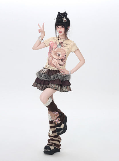 ドットレースうさぎTシャツ