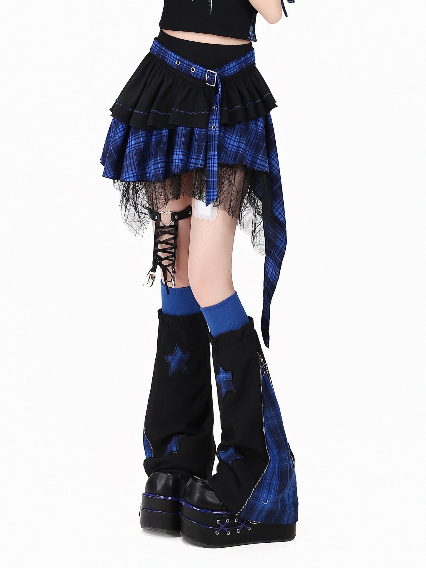 アシメチェックミニスカート