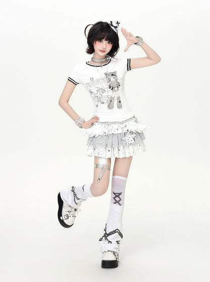 モノトーンフィットTシャツ