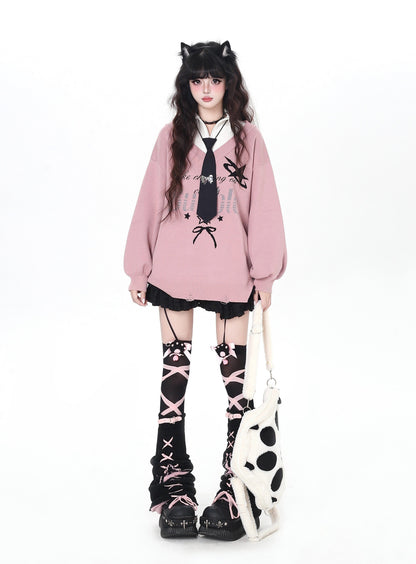 フェイクレイヤード スクール風ルーズニット｜サブカルカジュアル