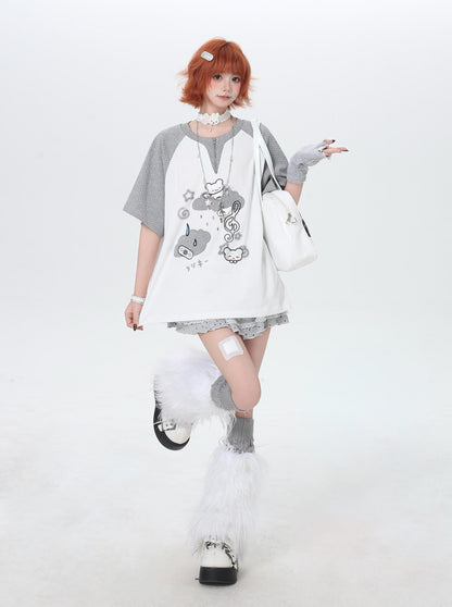 配色切替ゆるかわTシャツ