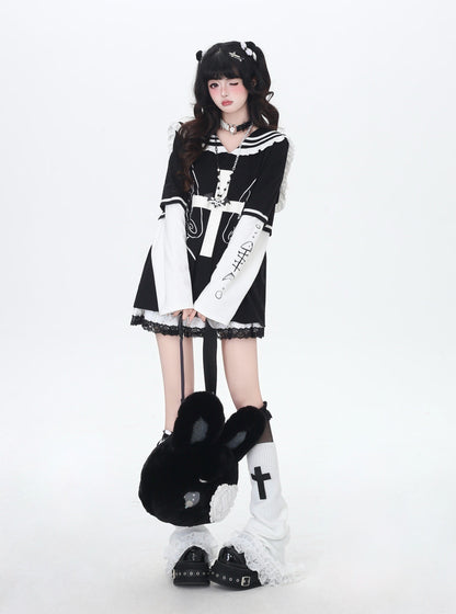 セーラーカラートップス｜地雷ガーリー・袖取り外し