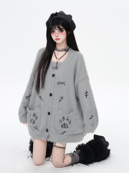 猫の手モチーフ♡ゆる甘ニットカーディガンセット