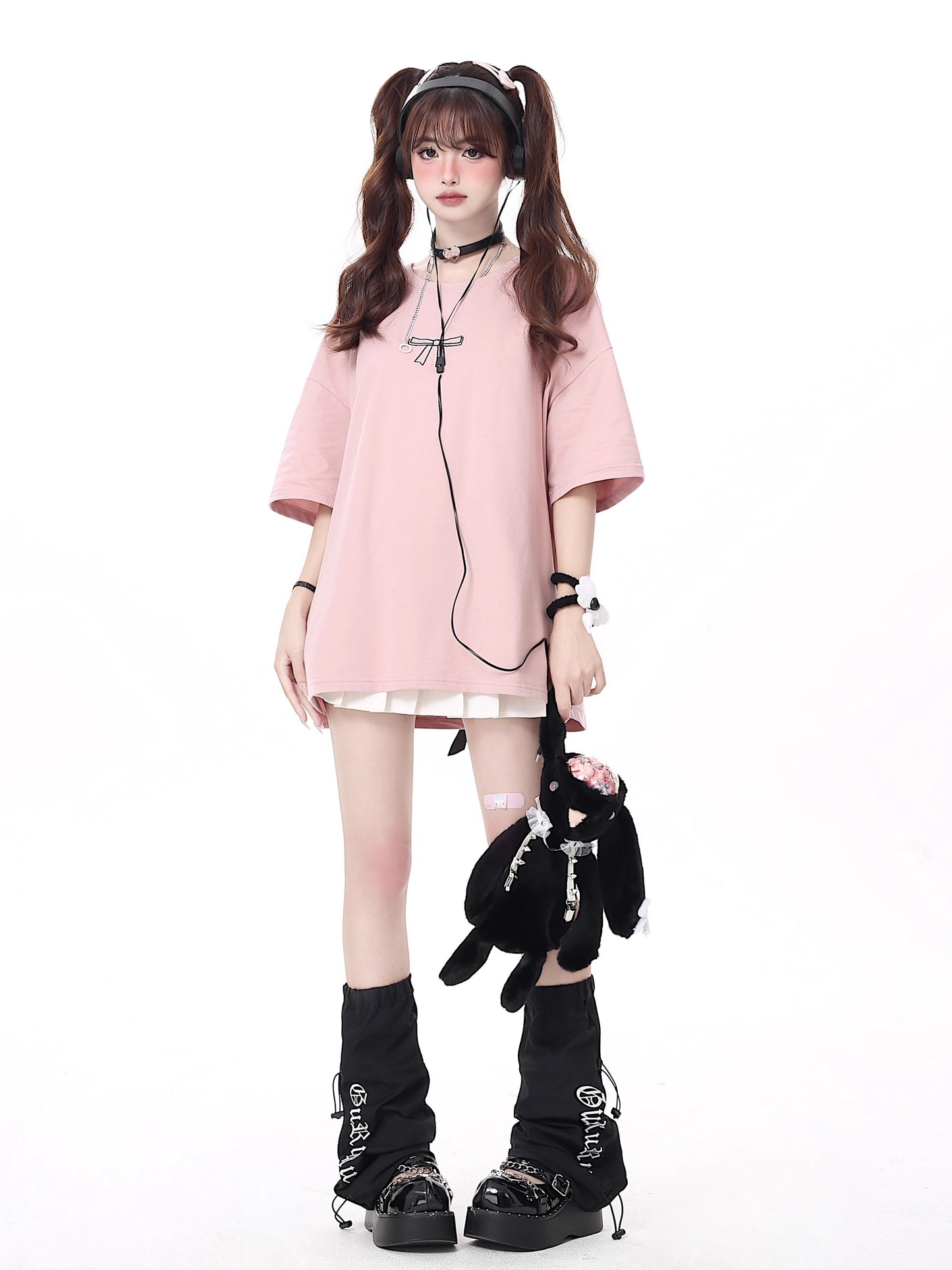 リボン付きゆったりTシャツ