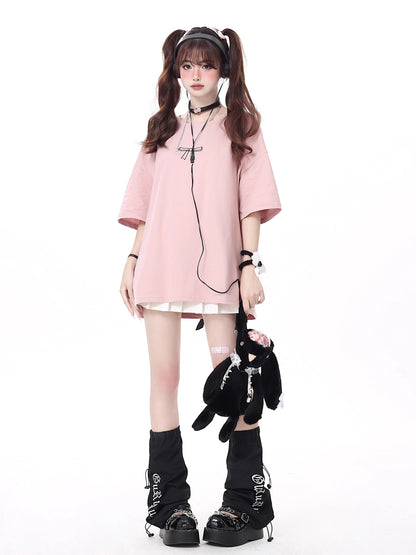 リボン付きゆったりTシャツ