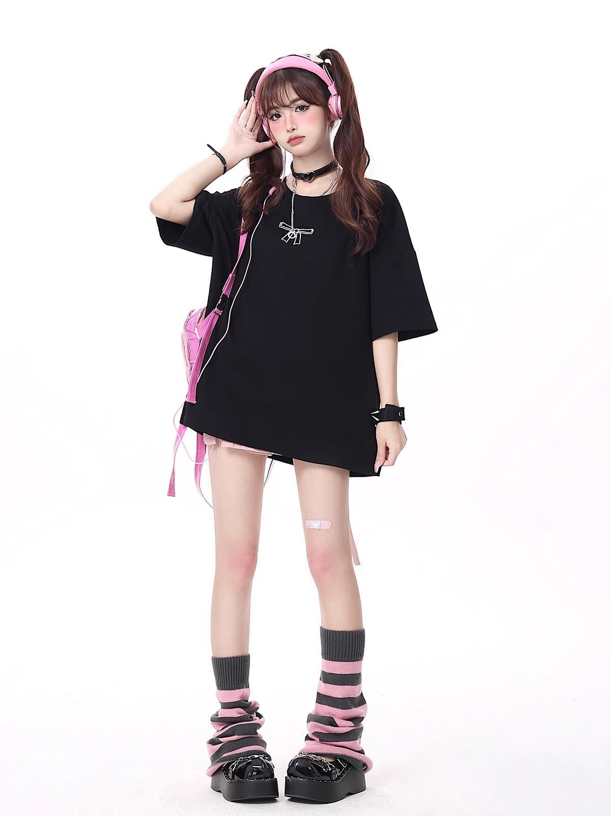 リボン付きゆったりTシャツ