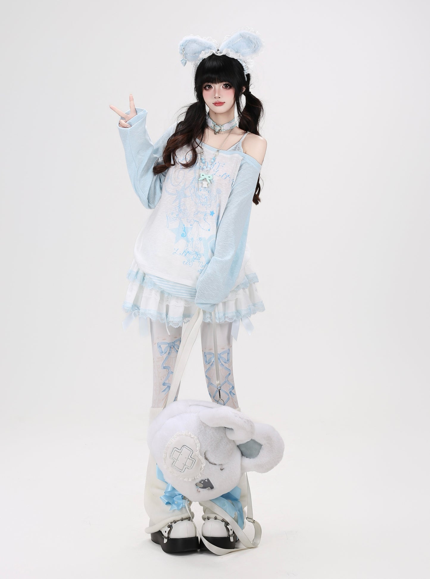 ボーダーオフショルゆるロンT