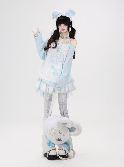 ボーダーオフショルゆるロンT