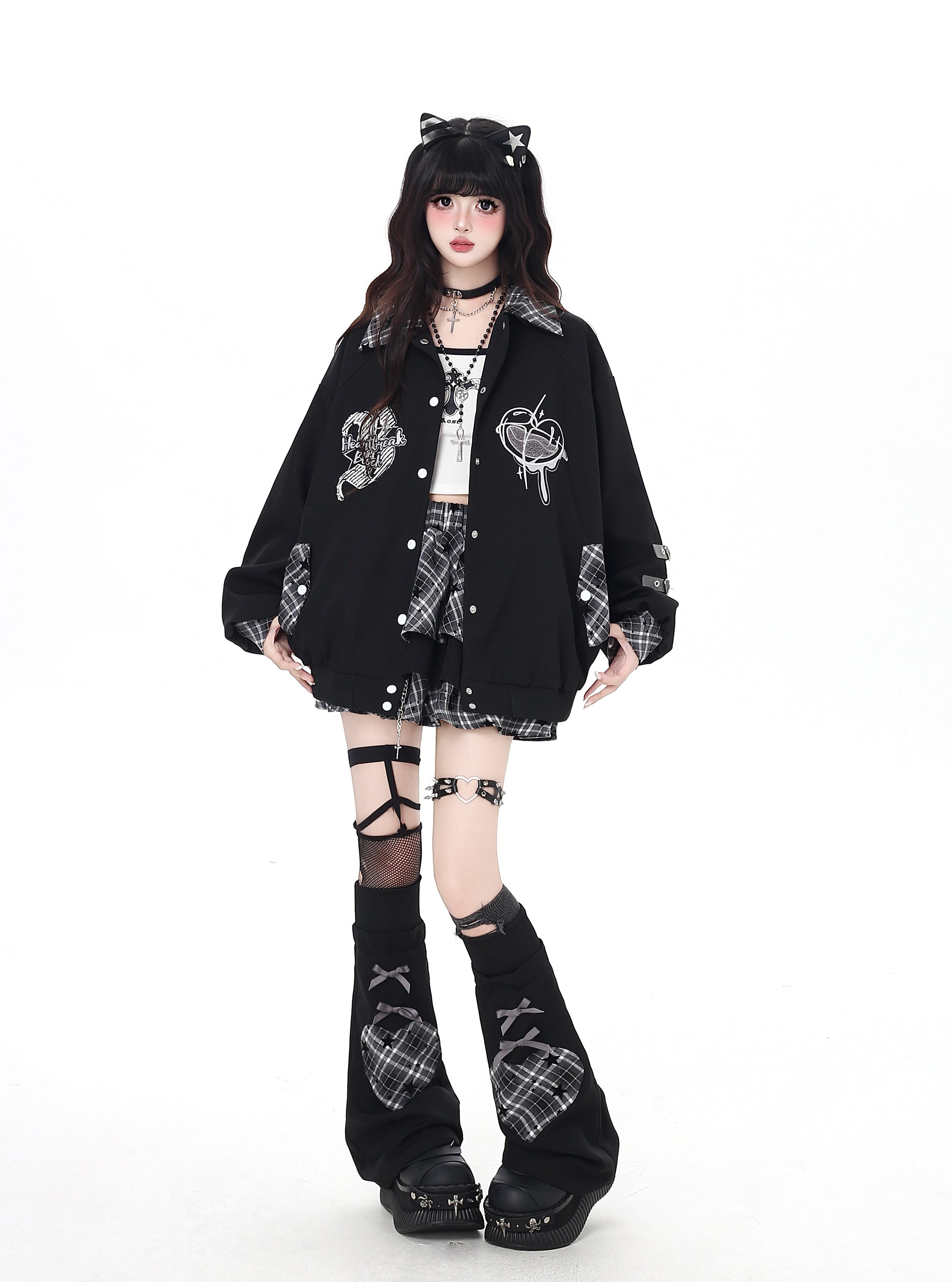 ヘビーデューティ格子柄ロックケーキスカート – CRAZYGIRL