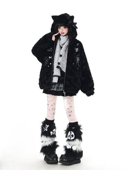 猫耳フード付き ルーズボアブルゾン｜冬のゆる地雷アウター