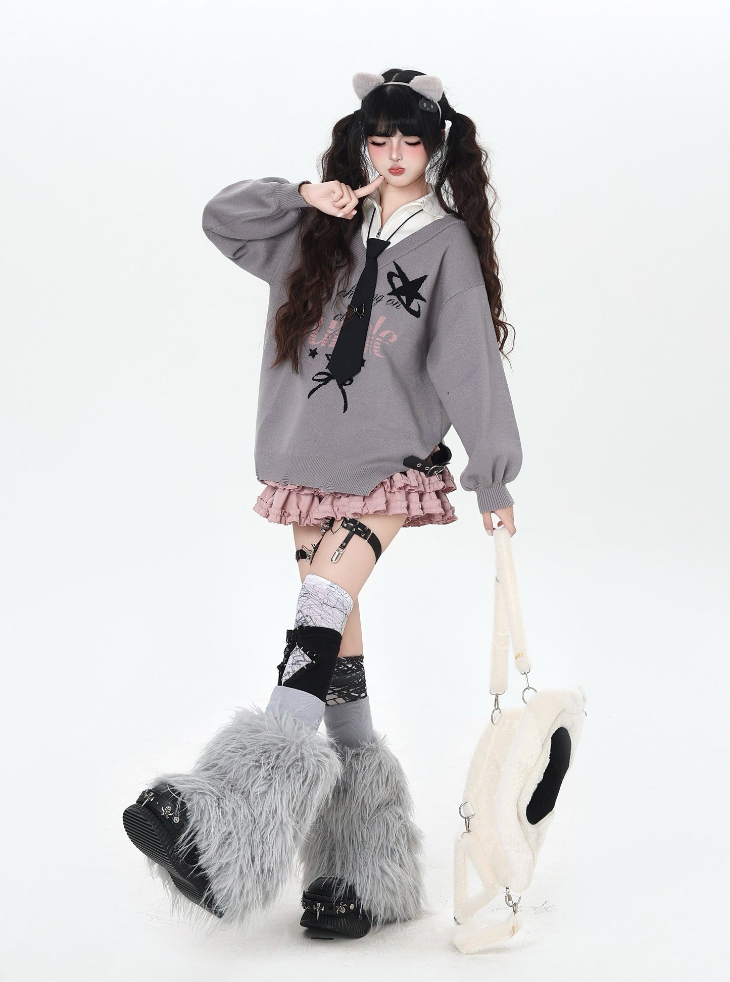 フェイクレイヤード スクール風ルーズニット｜サブカルカジュアル