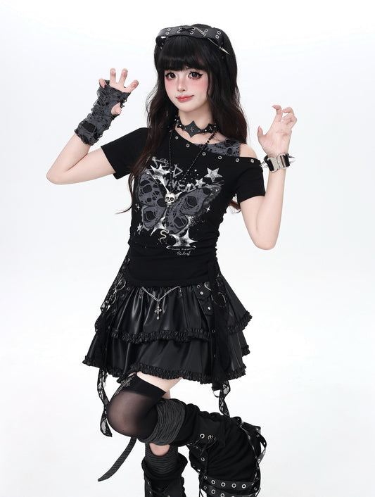 バタフライダメージオフショルT